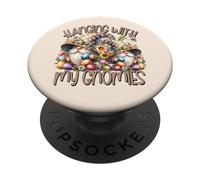Hanging with My Gnomies On Easter Day Unique Spring GNOME PopSockets PopGrip Adhesivo