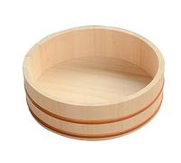 Hangiri Sushi Oke - Cuenco para mezclar arroz, sartén de madera con banda de cobre para restaurantes de sushi, disponible en 12 tamaños, tamaño: 39 x 9 cm