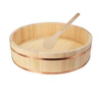 Hangiri - Tazón japonés de madera para mezclar arroz con banda de cobre para hacer sushi, cocina en casa, restaurante