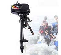 HANGKAI Motor de gasolina 2 tiempos 3,6 CV fuera de borda, 2 tiempos, Enfriamiento medio agua y medio aire, CDI, para barcos de pesca y barcos rápidos