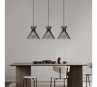 Hanglamp Kirby 3 lampkappen op een rij-zwart