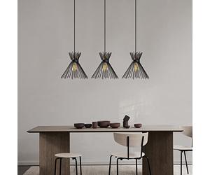 Hanglamp Kirby 3 lampkappen op een rij-zwart
