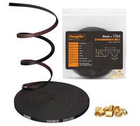 HANGLIFE Correas de Distribución GT2 con Hebilla de Cobre - Cinta Sincrona Abierta para Impresora 3D (Paso de 2mm) Accesorios para Impresora 3D - Cinta Dentada (9mm x 10M)