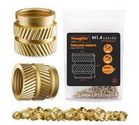 HANGLIFE Insertos Roscados de Ajuste Térmico, M1.4 Insertos de Tuercas para Componentes de Impresión 3D y Piezas de Plástico - Tuercas Moleteadas Métricas de Latón (100 Piezas)