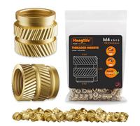 HANGLIFE Insertos Roscados de Ajuste Térmico, M4 Insertos de Tuercas para Componentes de Impresión 3D y Piezas de Plástico - Tuercas Moleteadas Métricas de Latón (100 Piezas)