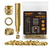 HANGLIFE M3 Insertos Roscados de Ajuste Térmico con Puntas Soldador, Insertos de Tuercas para Componentes de Impresión 3D y Piezas de Plástico - Tuercas Moleteadas Métricas de Latón (100 Piezas)