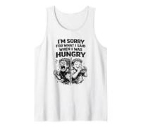 Hangry Apology Funny Comer Burger Quote Camiseta sin Mangas