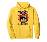 Hangry es una emoción Real: Monstruo de Humor de Comida Divertida Sudadera con Capucha, Unisex para Adultos, Limón, M