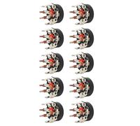 Hangsu 10 piezas RV12 mm potenciómetro giratorio de control de volúmenes de película de carbono cónica para equipos de sonido, excelente conductividad, potenciómetro de película de carbono