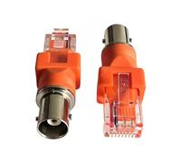 Hangsu 2 adaptadores BNC hembra a RJ45 macho, enlace transductor de líneas de red, ideal para pruebas de cables CCTV con equipo de comprobador de línea, herramientas de diagnóstico de red