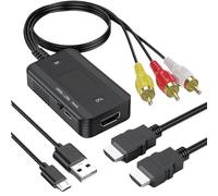 Hangsu 3. Convertidor HDTV 3RCA hembra/macho 1080P adaptador de video compuesto para consolas de juegos y salida electrónica Hdtv adaptador para consola de juegos VCR/vcd