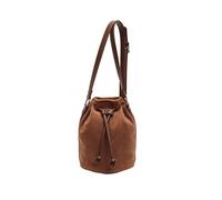 Hangsu 3. Elegante bolso cruzado de gamuza con correa ajustable y diseño de cordón seguro, bolsa de hombro compacta para llevar todos los días, bolsa de lona retro, Brown