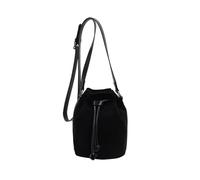 Hangsu 3. Elegante bolso cruzado de gamuza con correa ajustable y diseño de cordón seguro, bolsa de hombro compacta para llevar todos los días, bolsa de lona retro, Black