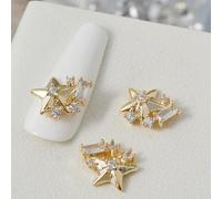 Hangsu Abalorios para uñas, diseño de lazo, circonita, diamantes de imitación, decoración artística de manicura