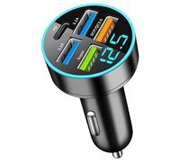 Hangsu Adaptador de coche de carga de alta velocidad con varios puertos múltiples, salida total de 66 W para un dispositivo eficiente, carga rápida, características de seguridad