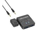 Hangsu Adaptador de impresora manual USB 3.0 de 2 puertos, divisor de cámara web para teclado, mouse, impresora, escáner, solución para compartir