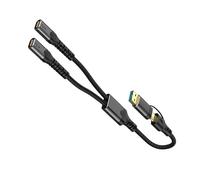 Hangsu Adaptador USB C a tipo hembra con transferencia de datos de alta velocidad y suministro de energía de 100 W para portátiles, tabletas, teléfonos, USB a cable dividido