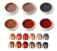 Hangsu Adhesivo para uñas, 6 colores en polvo, decoración artística para mujeres y niñas, crea una hermosa para tus dedos