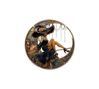 Hangsu Adorno acrílico colgante de bruja para Halloween, sombrero de bruja, decoración colgante para puerta delantera, ventana, repisas interiores y exteriores