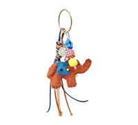 Hangsu Adorno artístico nepalí hecho a mano con elefante de fieltro, elegante llavero con cuentas coloridas y cordón trenzado, adorno creativo para bolsa, café, Talla única