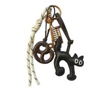 Hangsu Atractivo accesorio de bolsa, elegante colgante combinado con adorno de gatos, para uso diario de moda, llavero de gatos, Blanquecino 1