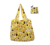 Hangsu Bolsa de compras plegable, elegante y práctica, ligera, para almacenamiento de comestibles, grande, plegable, para mujeres y hombres, reutilizable, Cactus amarillo, One Size