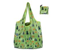 Hangsu Bolsa de compras plegable, elegante y práctica, ligera, para almacenamiento de comestibles, grande, plegable, para mujeres y hombres, reutilizable, Bosque Verde, One Size