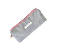 Hangsu Bolsa de cosméticos con cremallera de alta capacidad, bolígrafo con lazo para mujeres, estudiantes, viajes, escuela, estuche de almacenamiento grande con lazo, azul claro, Mass Beauty