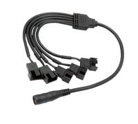 Hangsu Cable adaptador de alimentación para ventilador de PC de 2/3/4/5 vías, cable divisor de 37 cm de longitud, cableado de cobre estañado para carcasa de computadora, cable divisor de alimentación