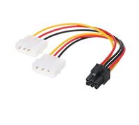 Hangsu Cable de alimentación industrial doble de 4 pines a 6 pines GPU para actualización de escritorio, accesorios de unidad de suministro de PC, cable de alimentación GPU