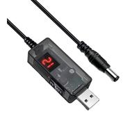 Hangsu Cable de aumento de voltaje ajustable de 5 V a 12 V, convertidor USB a CC de 5,5 mm para fiabilidad, entrega de energía a dispositivos digitales electrónicos del coche