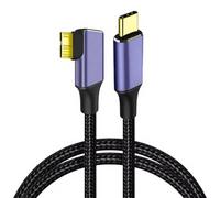 Hangsu Cable de Datos Tipo C a MicroB de ángulo único para Transferencia rápida de Disco Duro móvil con diseño Trenzado de Nailon Cable de Transferencia rápida de Datos