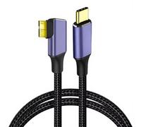 Hangsu Cable de Datos Tipo C a MicroB de ángulo único para Transferencia rápida de Disco Duro móvil con diseño Trenzado de Nailon Cable de Transferencia rápida de Datos