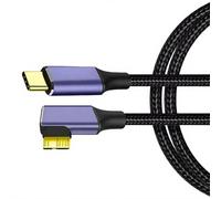 Hangsu Cable de Datos Tipo C a MicroB de ángulo único para Transferencia rápida de Disco Duro móvil con diseño Trenzado de Nailon Cable de Transferencia rápida de Datos