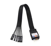 Hangsu Cable de panel frontal de PC de 2 pines a 9 pines para interruptores de alimentación de placa base, botón de reinicio y LED de accionamiento con opción de longitud múltiple, cable de panel