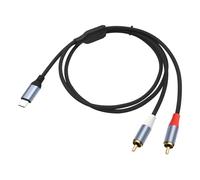 Hangsu Cable de sonido USB tipo C a 2RCA de 24 bits/96 Khz, compatible con teléfonos, tabletas, amplificadores, 100/200/300 cm de largo cable convertidor de sonido