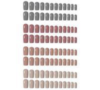 Hangsu Calcomanías de uñas, 96 piezas de uñas artificiales coloridas mate de ballet, puntas completas para mujeres y niñas, uso diario, fácil de aplicar