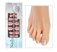 Hangsu Calcomanías para uñas, 120 unidades, uñas de los pies a presión para manicura francesa, suministros de pedicura en el hogar, accesorios de belleza