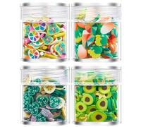 Hangsu Calcomanías para uñas, 4 botellas, decoraciones únicas 3D para hacer joyas, manualidades, adornos coloridos de manicura