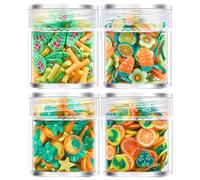 Hangsu Calcomanías para uñas, 4 botellas, decoraciones únicas 3D para hacer joyas, manualidades, adornos coloridos de manicura