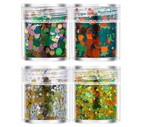 Hangsu Calcomanías para uñas, 4 botellas, decoraciones únicas 3D para hacer joyas, manualidades, adornos coloridos de manicura
