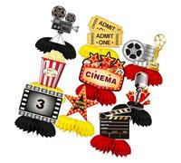 Hangsu Centros de mesa de noche de cine, paquete de 9 decoraciones de cartulina de panal de abeja, juego 3D independiente para cumpleaños, postres, suministros de cumpleaños, bufé, decoración de