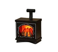 Hangsu Chimeneas interactivas en miniatura con luz LED con llama realista, segura para niños, juego de simulación, decoración de escena de casa de muñecas, efecto de llama realista, accesorio para