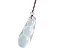 Hangsu Collar con colgante de calcedonia natural hecho a mano, ajustable, accesorio de cadena de clavícula de piedra natural para mujer, colgante de nudo de paz, One Size, como se describe, como se