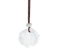 Hangsu Collar con colgante de calcedonia natural hecho a mano, ajustable, accesorio de cadena de clavícula de piedra natural para mujer, colgante de nudo de paz, One Size, como se describe, como se