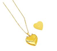 Hangsu Collar con medallón de corazón grabable, colgante de mensaje secreto, gargantilla de clavícula, regalo único para el día de San Valentín, hecho a mano, joyería para mujeres y niñas, One Size