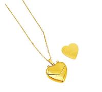 Hangsu Collar con medallón de corazón grabable, colgante de mensaje secreto, gargantilla de clavícula, regalo único para el día de San Valentín, hecho a mano, joyería para mujeres y niñas, One Size