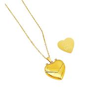 Hangsu Collar con medallón de corazón grabable, colgante de mensaje secreto, gargantilla de clavícula, regalo único para el día de San Valentín, hecho a mano, joyería para mujeres y niñas, One Size