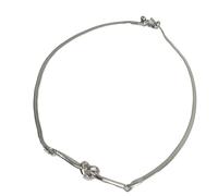 Hangsu Collar de cadena de hueso de serpiente de acero inoxidable, colgante de nudo ajustable, cadena elegante para clavícula, joyería para uso diario, parejas, collar de acero inoxidable