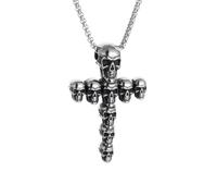 Hangsu Dark Styles - Collar de aleación con cruces de calavera, joyería gótica única, regalo perfecto para Halloween y rock, collar de aleación gótica para hombres y mujeres, One Size, como se